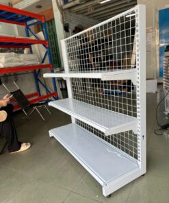 Kệ siêu thị đơn 3 tầng trưng bày hàng hóa, chiều dài 1200mm rộng 410mm.