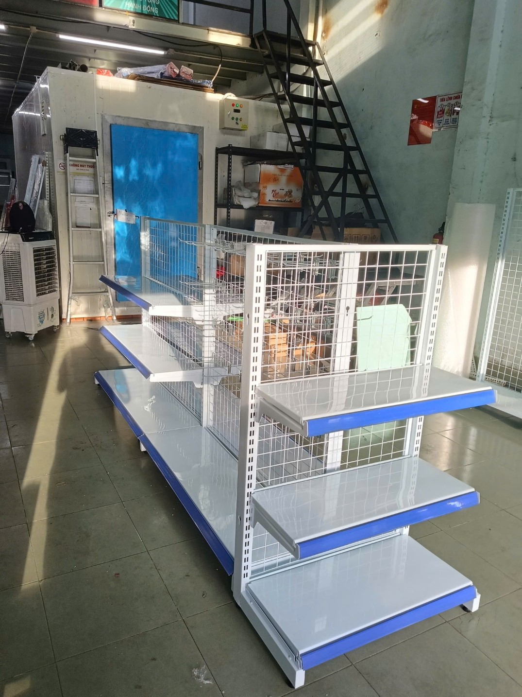 Thuê Kệ Siêu Thị C1240 x D900 x R410 x 3 tầng (kệ đơn)