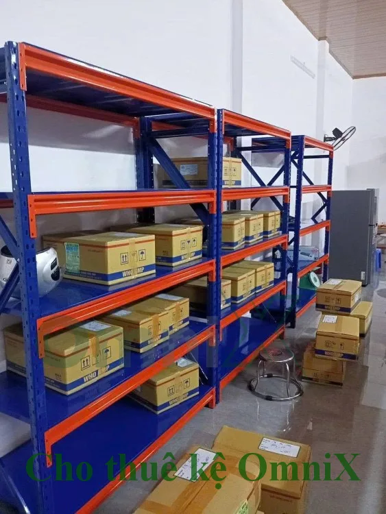 Kệ kho trung tải khung thép sơn tĩnh điện nhiều tầng cho thuê lưu trữ hàng