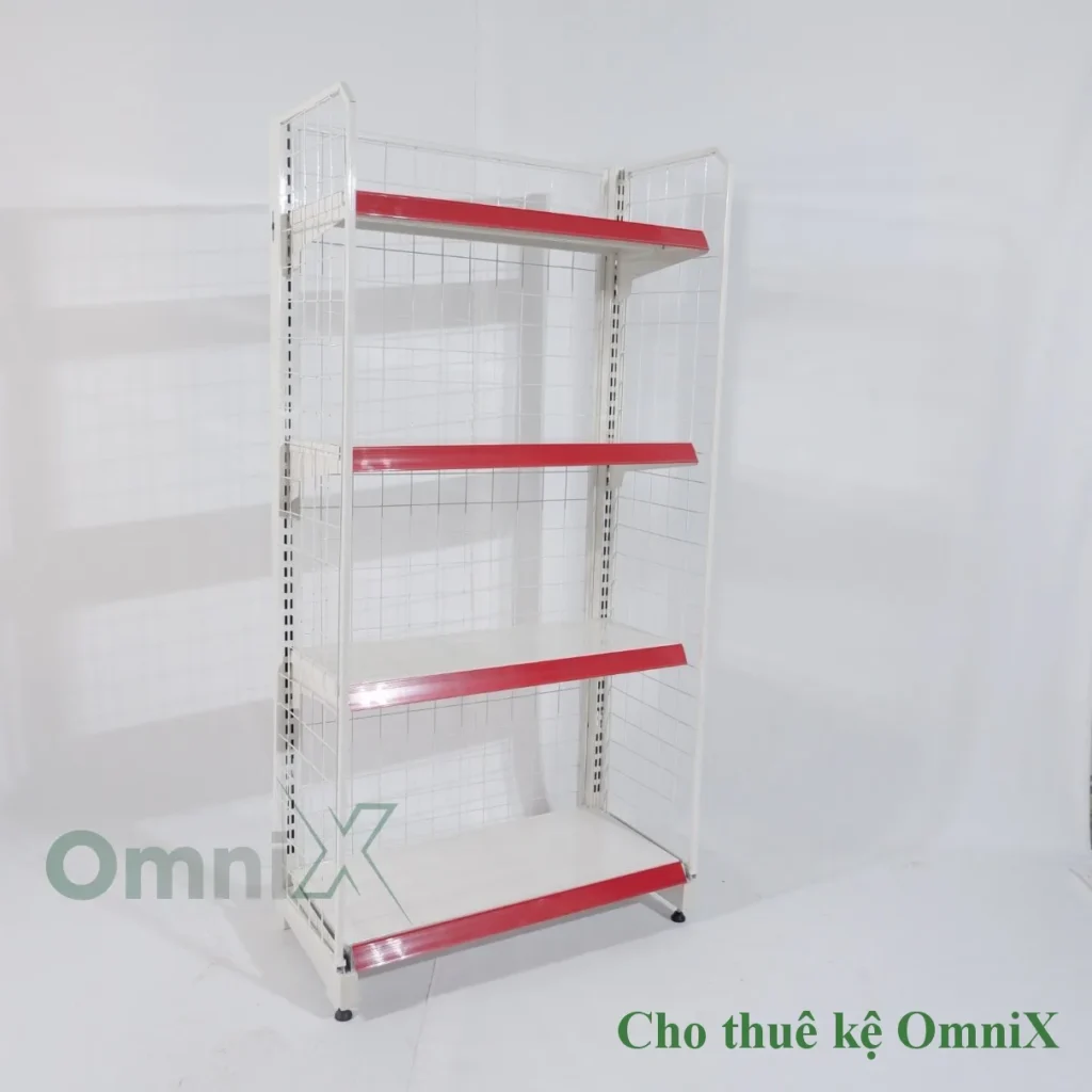 Dịch vụ cho thuê kệ siêu thị màu trắng nhiều tầng thi công gian hàng hội chợ